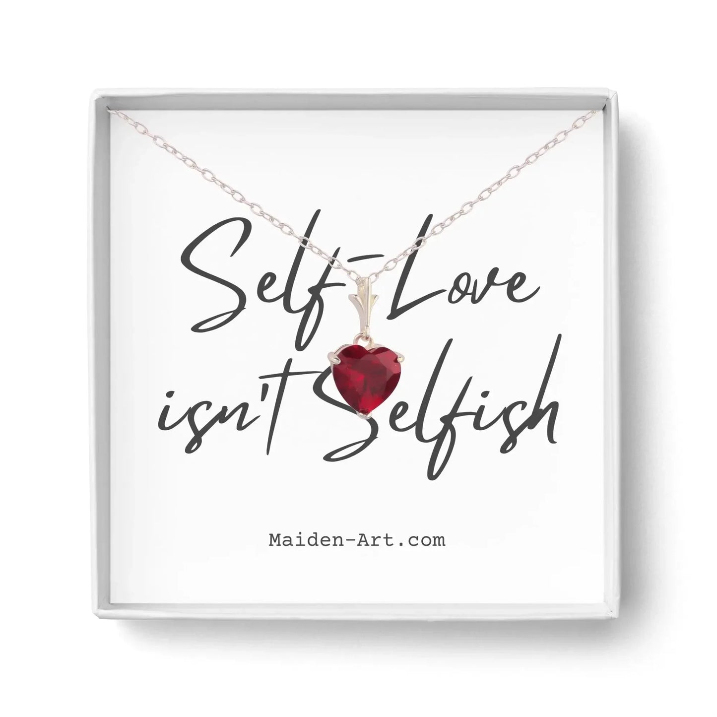 925 Sterling Silver Necklace Red Heart Pendant - STREET STYLE