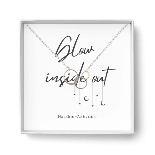 Three Circle Pendant Necklace - Interlocking necklace - STREET STYLE