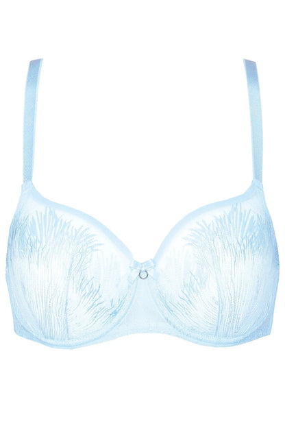 See Through Embroidery Balconette Bra Gorteks Mable Baby Blue - STREET STYLE