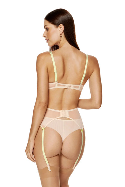 Sheer Mesh Embroidered Garter Belt Gorteks Soleil - STREET STYLE