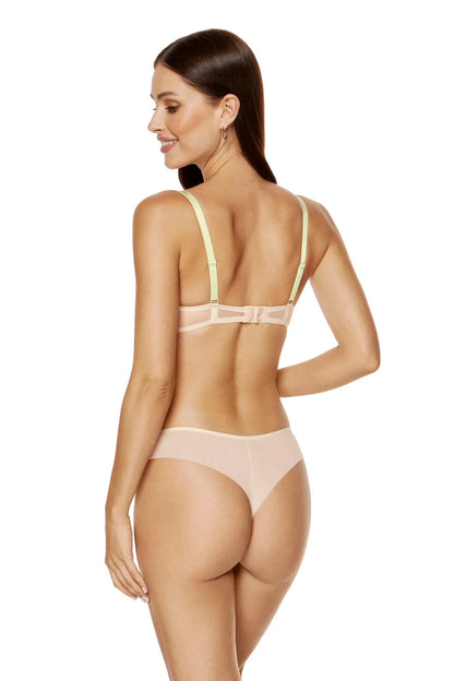 Sheer Mesh Embroidered Brazilian Thong Gorteks Soleil - STREET STYLE