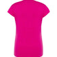 T-shirt donna fucsia in cotone pettinato, stile streetwear, vista posteriore