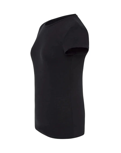 T-shirt da donna nera, manica corta, 100% cotone pettinato, stile streetwear urban