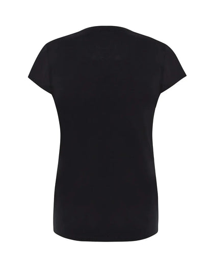 T-shirt donna nero in cotone pettinato, maniche corte, stile streetwear urban