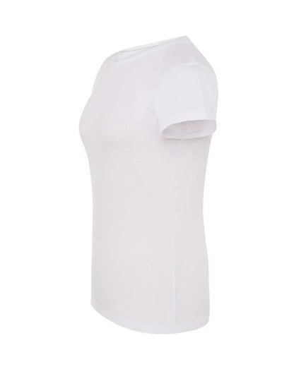 T-shirt donna bianca in cotone pettinato, stile streetwear urban, maniche corte