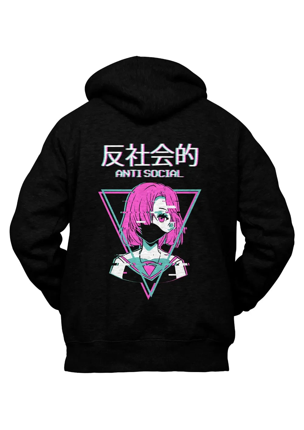 Felpa con Cappuccio Anime Nerd Anti Social Fans - STREET STYLE