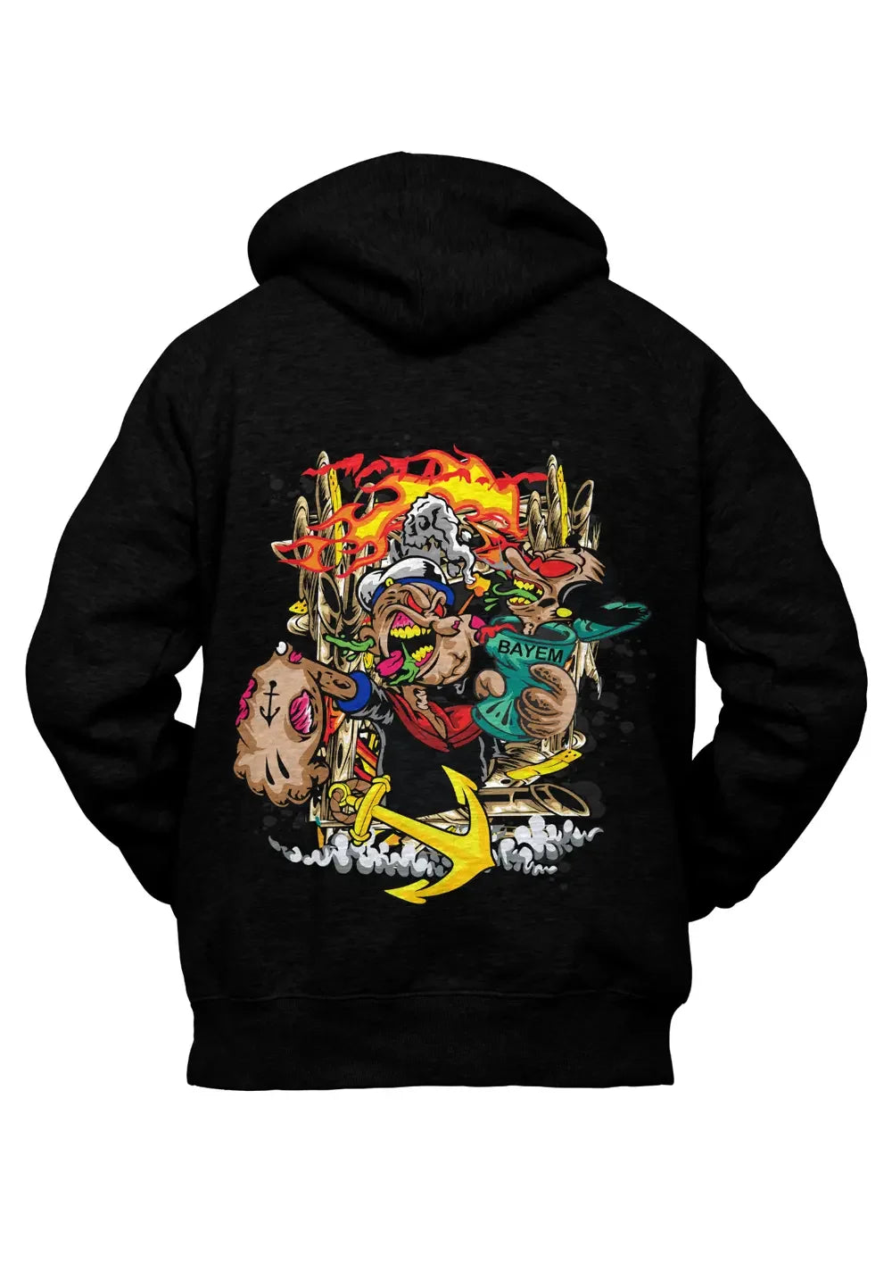 Felpa con Cappuccio Braccio Di Ferro Popeye Olivia Zombie Style - STREET STYLE