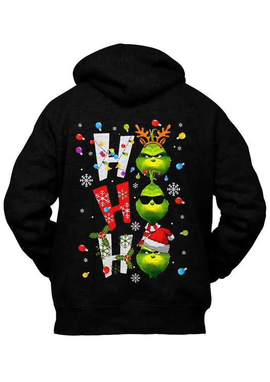 Felpa con Cappuccio Il Grinch Ho Ho Ho Retro - STREET STYLE