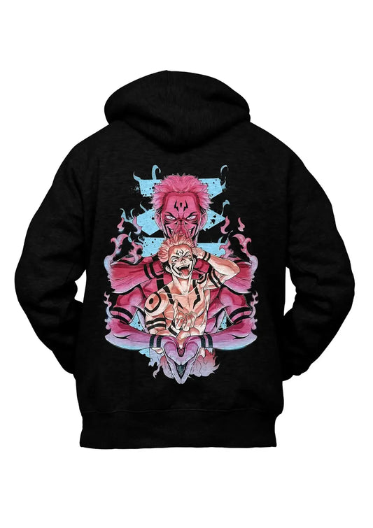 Felpa con Cappuccio Retro Jujutsu Kaisen Ryomen Sukuna Anime - STREET STYLE