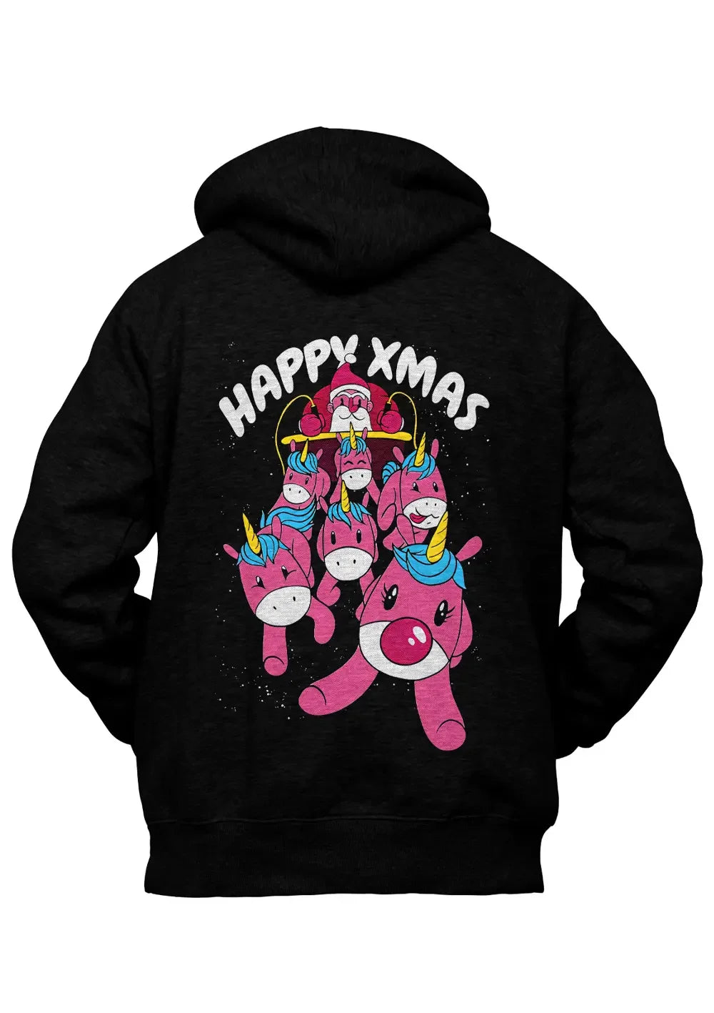 Felpa con Cappuccio Retro Babbo Natale Happy Xmas - STREET STYLE