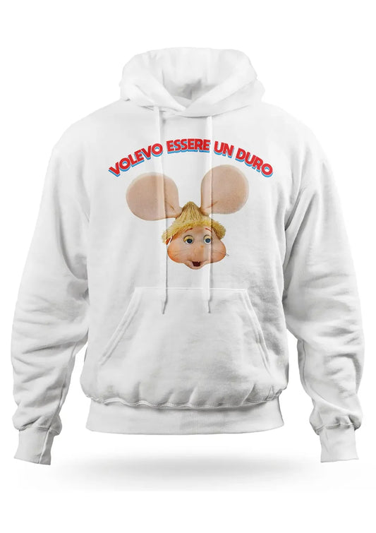 Felpa con Cappuccio Lucio Corsi Topo Gigio Volevo essere un duro - STREET STYLE