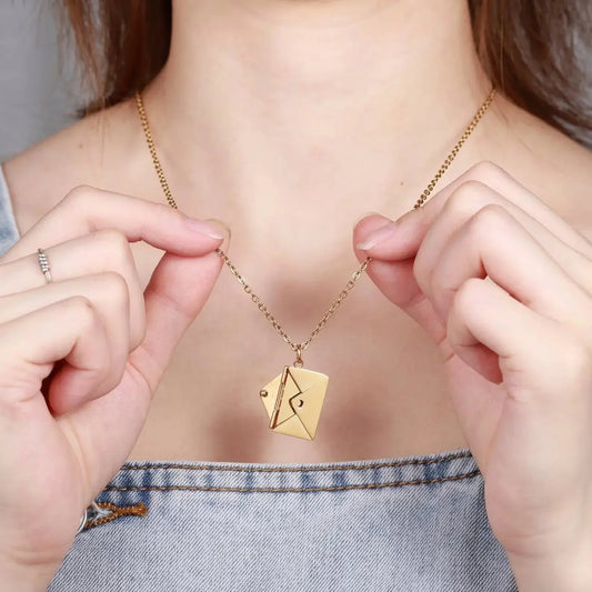 Envelope Necklace With Message - message necklace - STREET STYLE