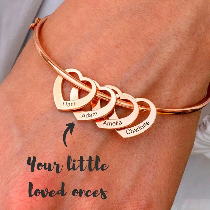 Love Bracelet Peach Heart Name Lettering Titanium Steel Bracelet - STREET STYLE