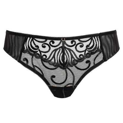 Sheer Thong Panty Gorteks Fiore Black - STREET STYLE