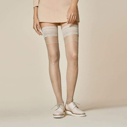 Fishnet Hold Up Stockings Fiore Risk 40 Den - STREET STYLE