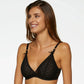 Sheer Mesh Polka Dot Wireless Triangle Bralette Kinga Flirty - STREET STYLE