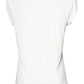 Retro t-shirt bianca donna urban style in cotone fiammato, streetwear essenziale