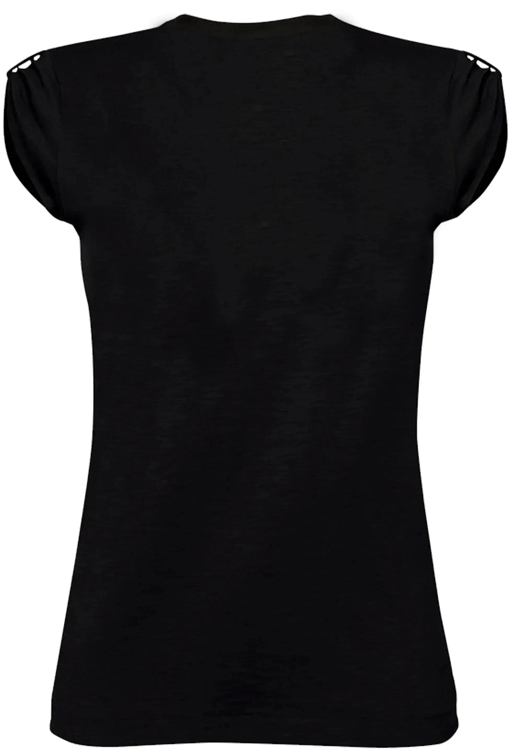 T-shirt nera donna cotone fiammato, streetwear essenziale, retro semplice, Street Style