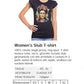 T-shirt donna streetwear cotone nero con stampa colorata ritratto stile urban, moda Street Style Rimini.
