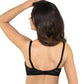 Full Figure Padded Striped Bra Gorteks Luna Black - STREET STYLE