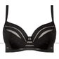 Full Figure Padded Striped Bra Gorteks Luna Black - STREET STYLE