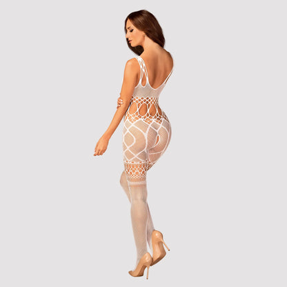 Sexy Cutouts Crotchless Bodystocking Obsessive White - STREET STYLE