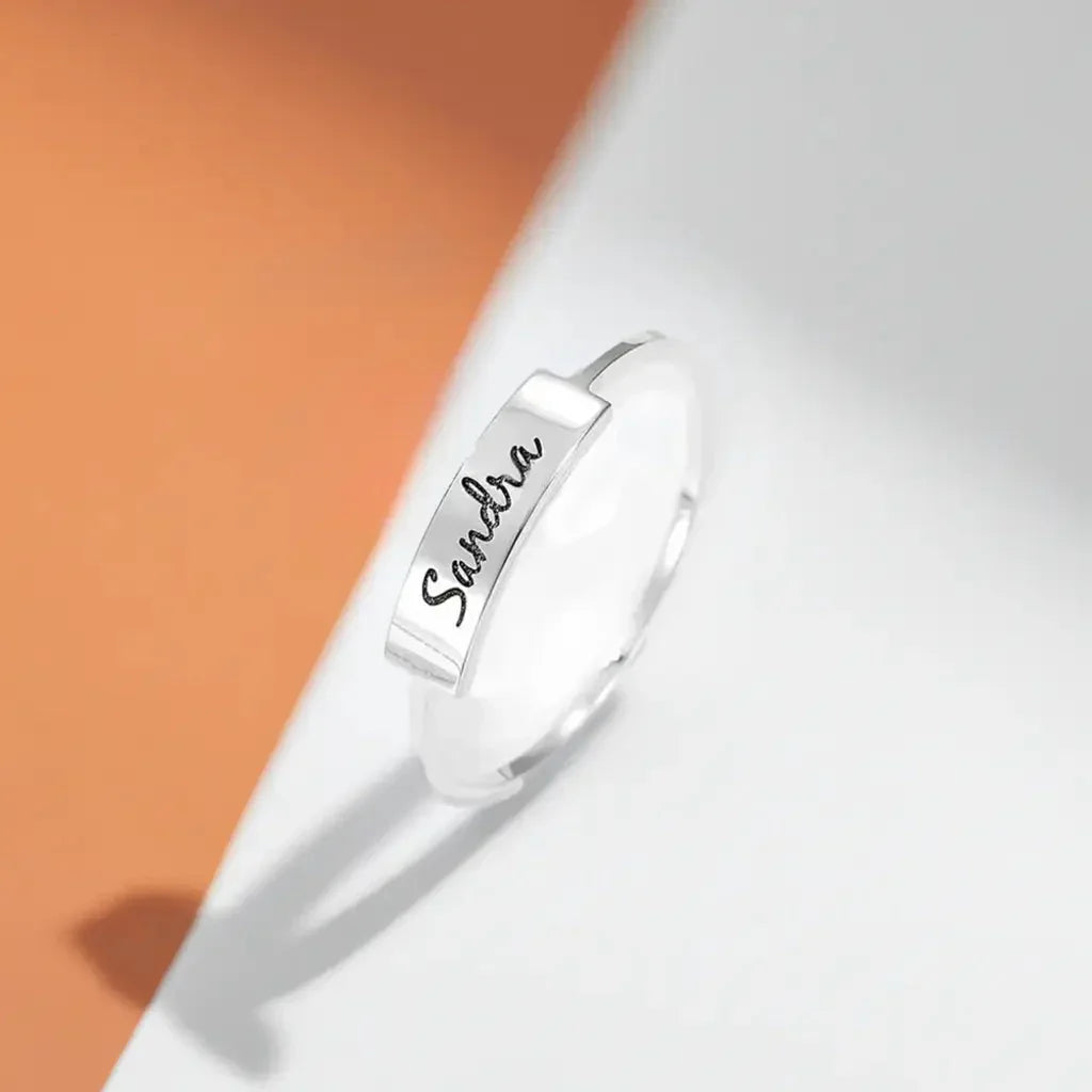 Full Silver Name-1 Ring - silver ring - STREET STYLE