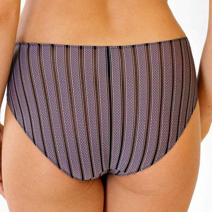 Soft Stretch High Waist Brief Panty Daisy Stripe - STREET STYLE