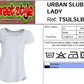 T-shirt donna bianca streetwear Urban Slub Lady in cotone, stile street style Rimini.