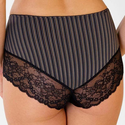 Lace Trim Full Brief Panty Rosme Gold Line - STREET STYLE