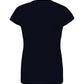 T-shirt donna streetwear nera a maniche corte in cotone, vista posteriore, stile urbano