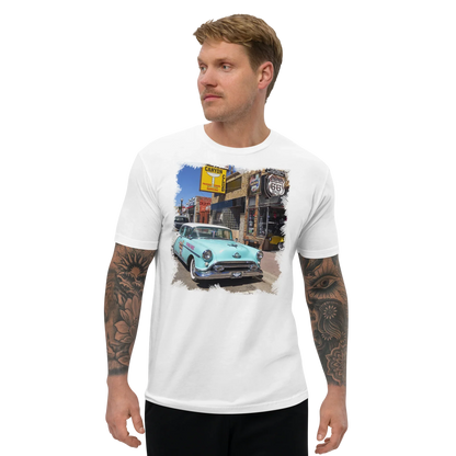 T-shirt Vintage Route 66 con Auto d'Epoca Americana - STREET STYLE