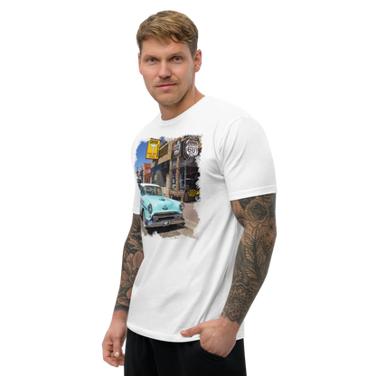 T-shirt Vintage Route 66 con Auto d'Epoca Americana - STREET STYLE