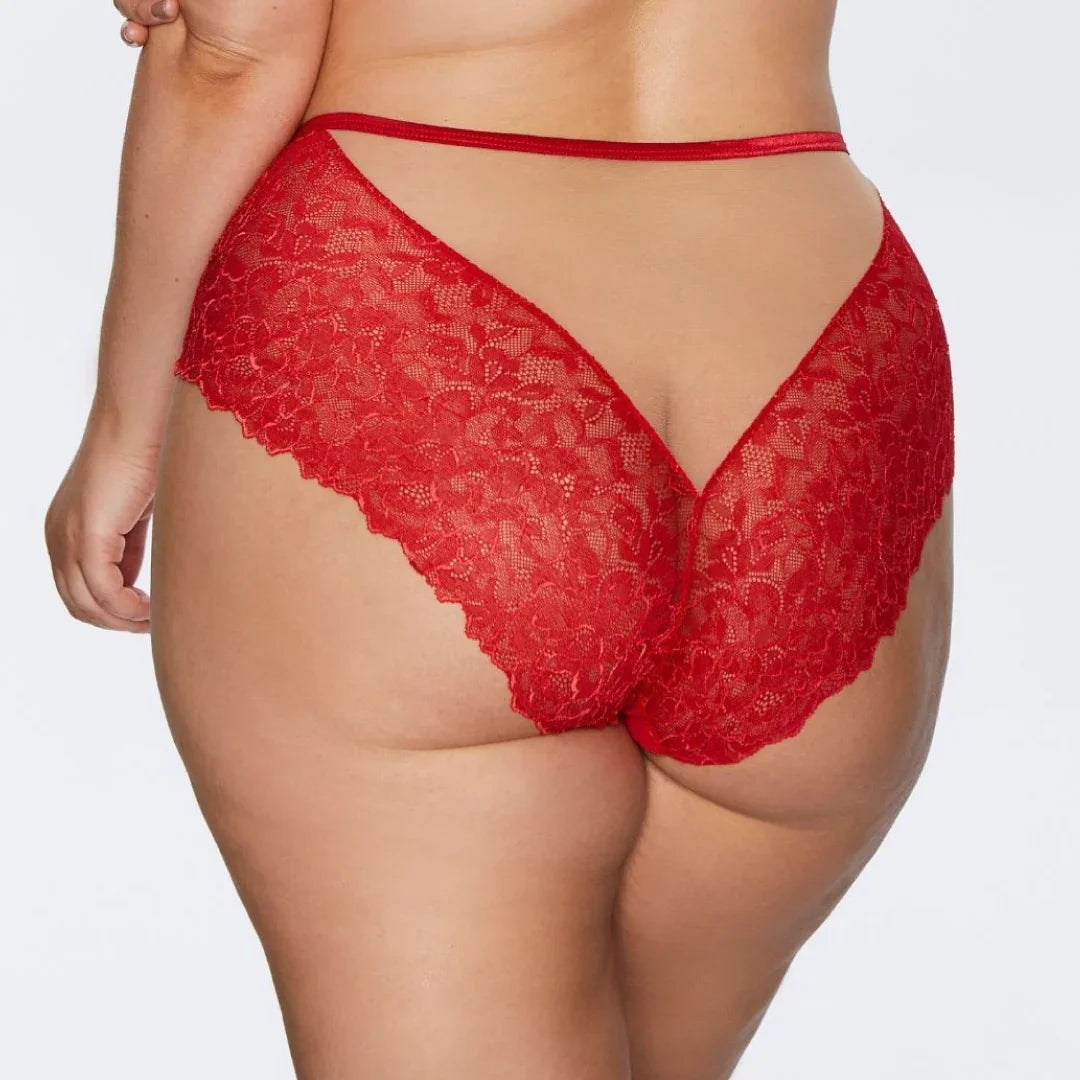 Soft Lace High Waist Brief Panty Kinga Mind Love - STREET STYLE