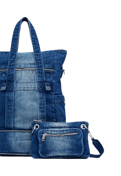 Bag Desigual back modular 25 denim voyager Denim - STREET STYLE
