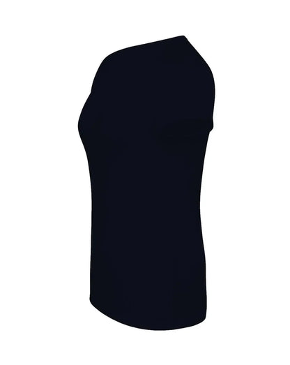 T-shirt donna nera in cotone pettinato stile streetwear, taglio moderno ed essenziale.