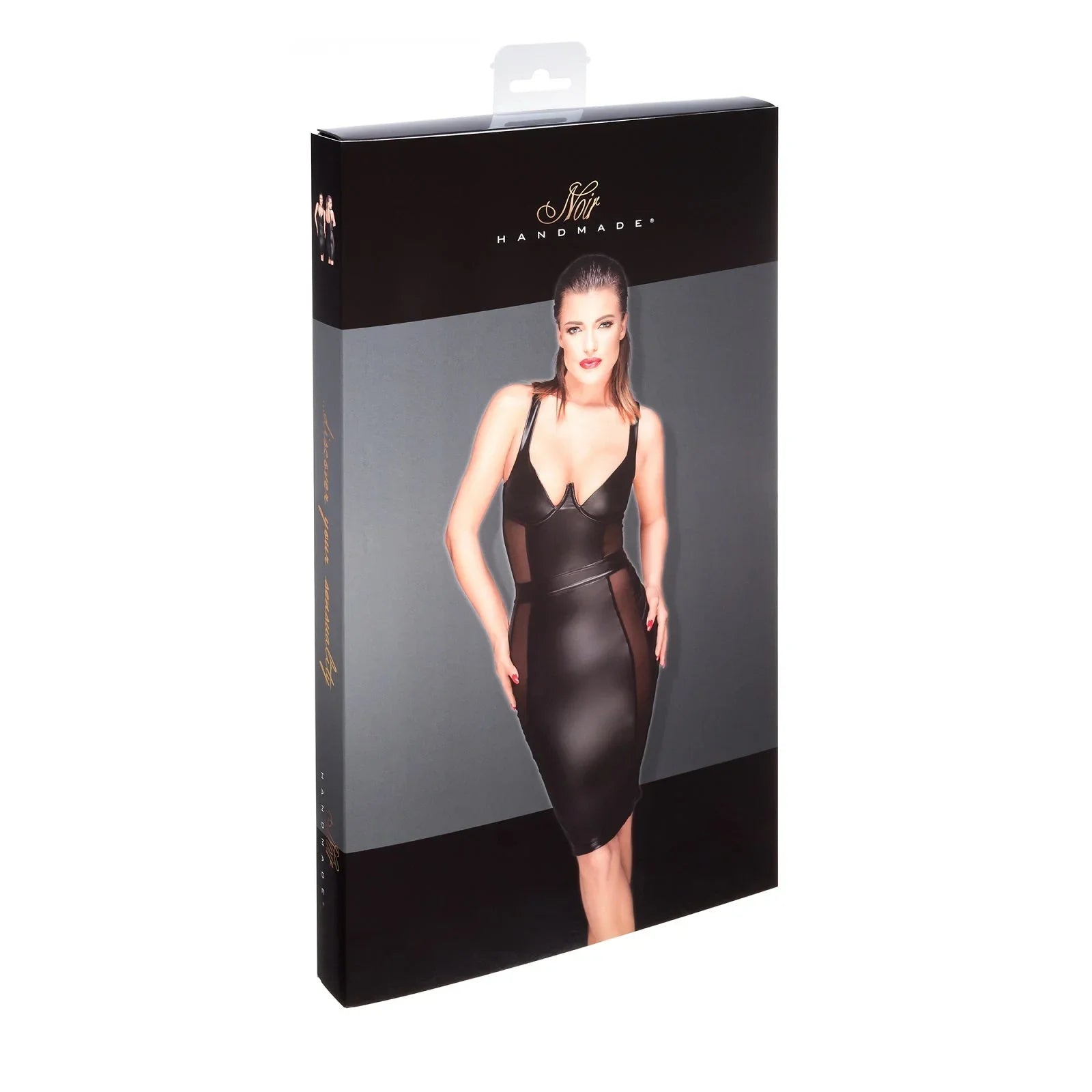 Power Wetlook Pencil Dress Noir Handmade Muse - STREET STYLE