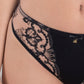 Sheer Mesh Tulle Embroidered Tanga Panty Perla Black - STREET STYLE