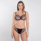 Sheer Mesh Tulle Embroidered Tanga Panty Perla Black - STREET STYLE