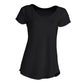 T-shirt donna nera basic streetwear, manica corta, stile casual essenziale