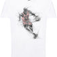 T-shirt uomo bianca streetwear con stampa disegnata a mano di giocatore basket Bulls