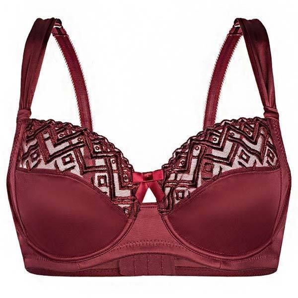 Sassa Bordeaux Semi-Sheer Full Figure Bra - STREET STYLE