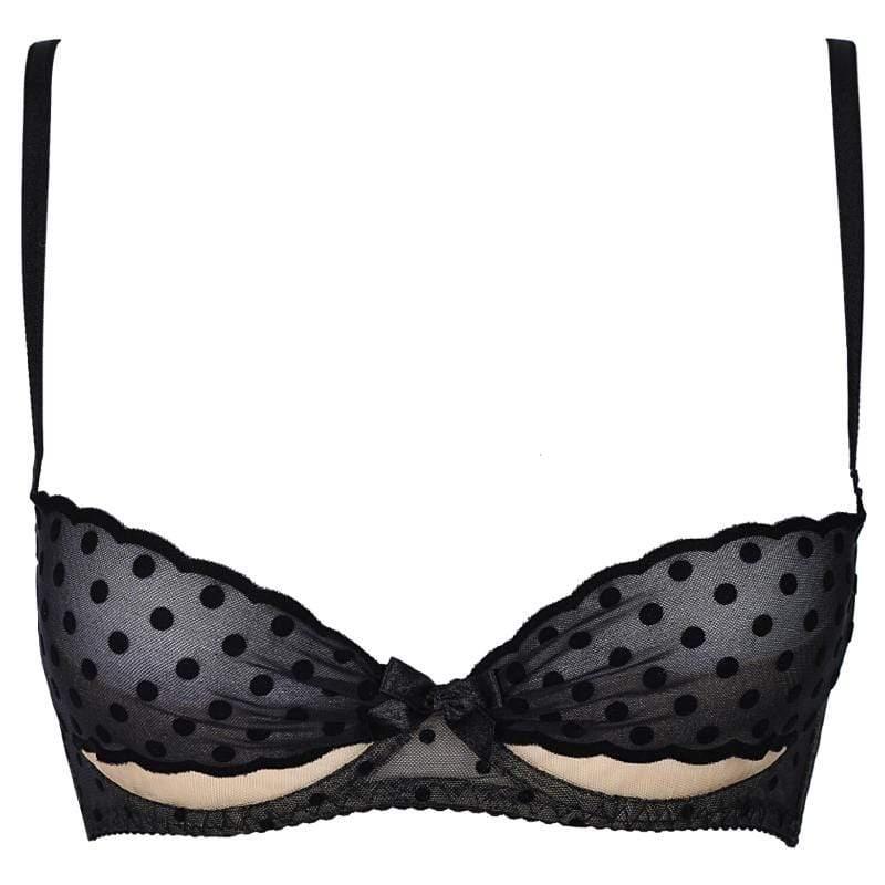 Axami Seductive Dots Sheer Demi Bra - STREET STYLE