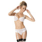 Bridal Sheer Bra Garter Belt & Thong Set Oh La La Cheri - STREET STYLE