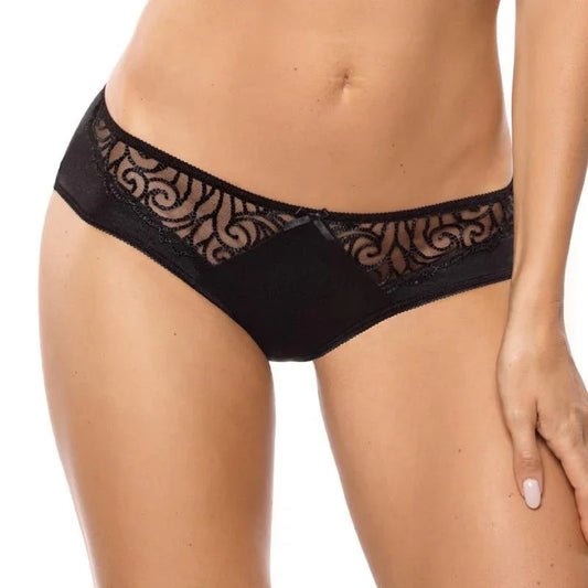 Sheer Embroidered Bikini Panty Gorteks Onyx - STREET STYLE