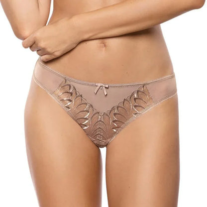 Sheer Floral Embroidery Thong Panty Gorteks Dakota - STREET STYLE