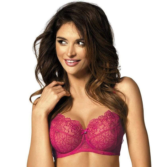 Sheer Mesh Balconette Bra Gorteks Pamela Pink - STREET STYLE