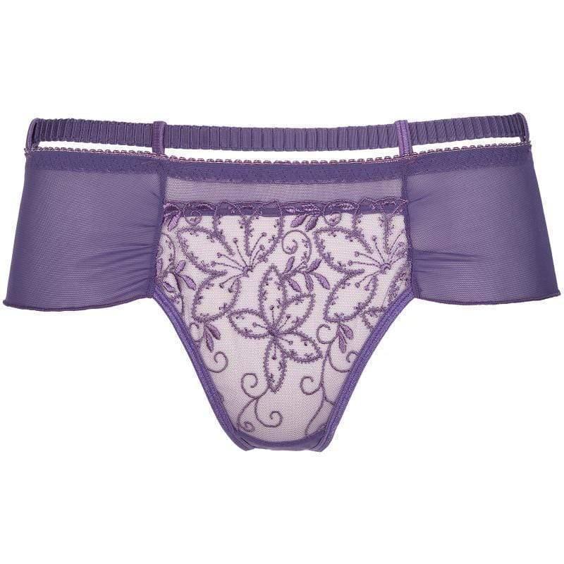 Sheer Lace Brazilian Thong Panty Axami Miami Vibe Purple - STREET STYLE