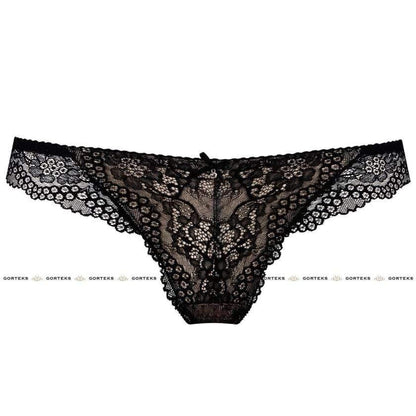 Sheer Lace Thong Panty Gorteks Scarlet Black - STREET STYLE