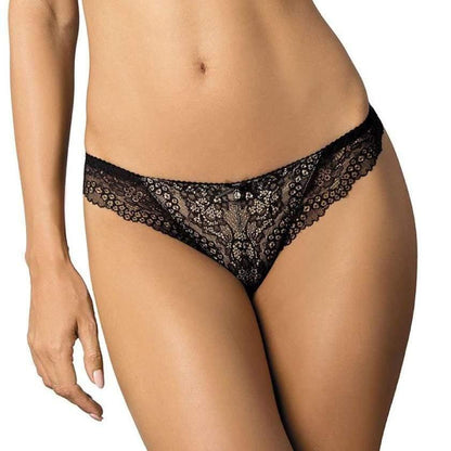 Sheer Lace Thong Panty Gorteks Scarlet Black - STREET STYLE